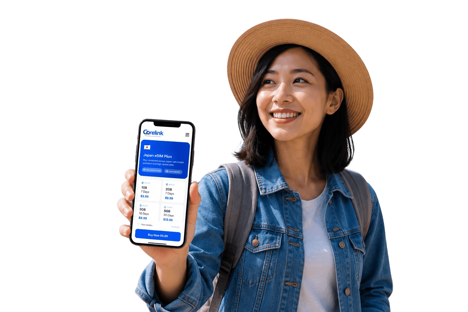 eSIM mobile app interface preview
