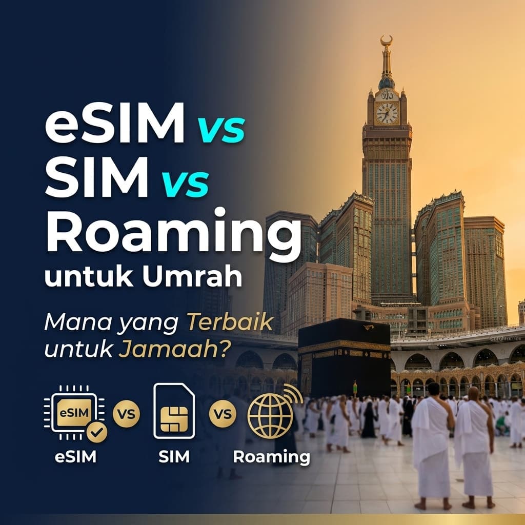 eSIM vs SIM vs Roaming untuk Umrah: Mana yang Terbaik untuk Jamaah? Image